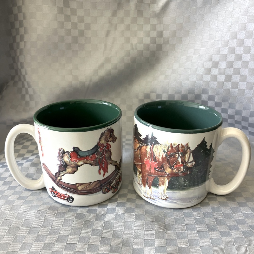 Vintage Potpourri Press Christmas Design Coffee/Tea Mugs Made in Korea 90’s